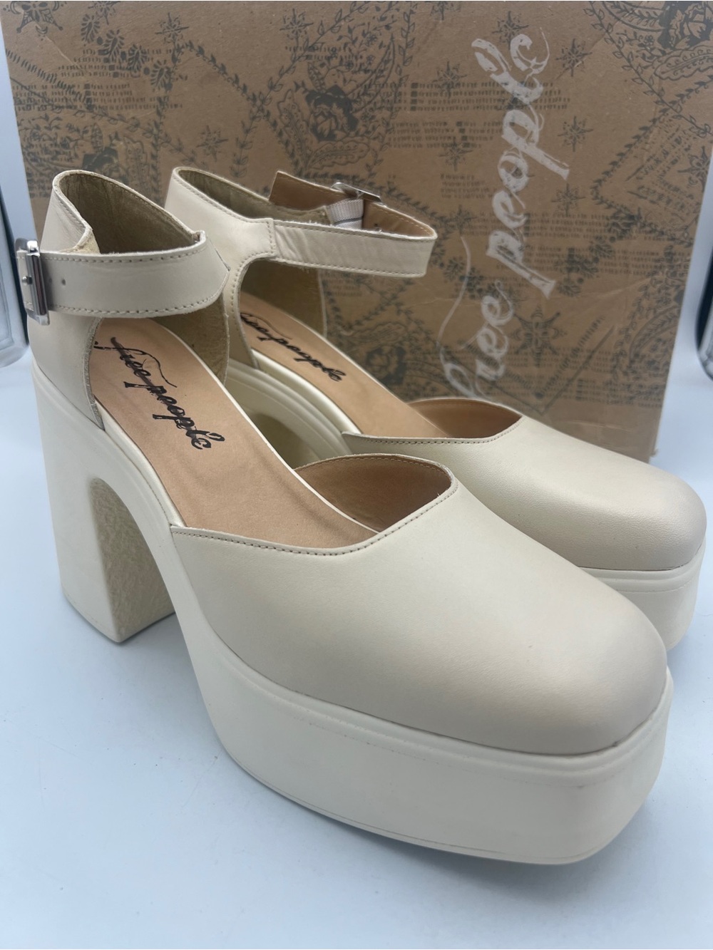 Free People Gwen Platform Block Heel Mary Jane Pumps AnkleStrap Women’s EU39 NEW - Picture 13 of 13